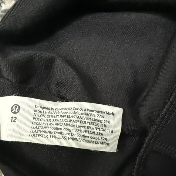 lululemon Energy Bra Medium Support B–D Cups Black, Size 12 - Picture 7 of 8